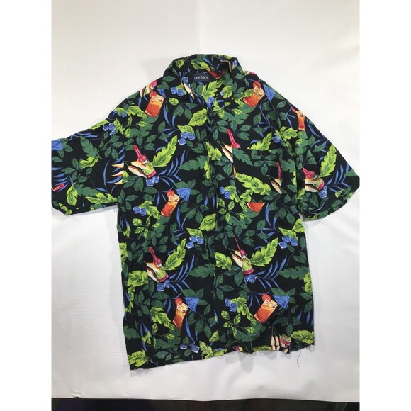 Puritan Hawaiian Button-Down Shirt Hot Sauce Drinks Bloody Mary Men's Size Large - Picture 2 of 8